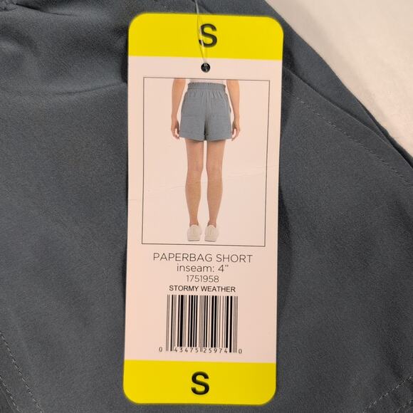 Danskin Paperbag Shorts Women’s S Stormy Weather Charcoal 4” Inseam Pockets NWT - Picture 9 of 12